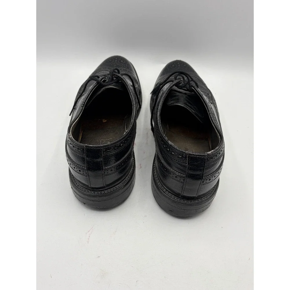 Vintage Dexter Black Leather Wingtip Dress Shoes Mens Size 10.5D USA Made